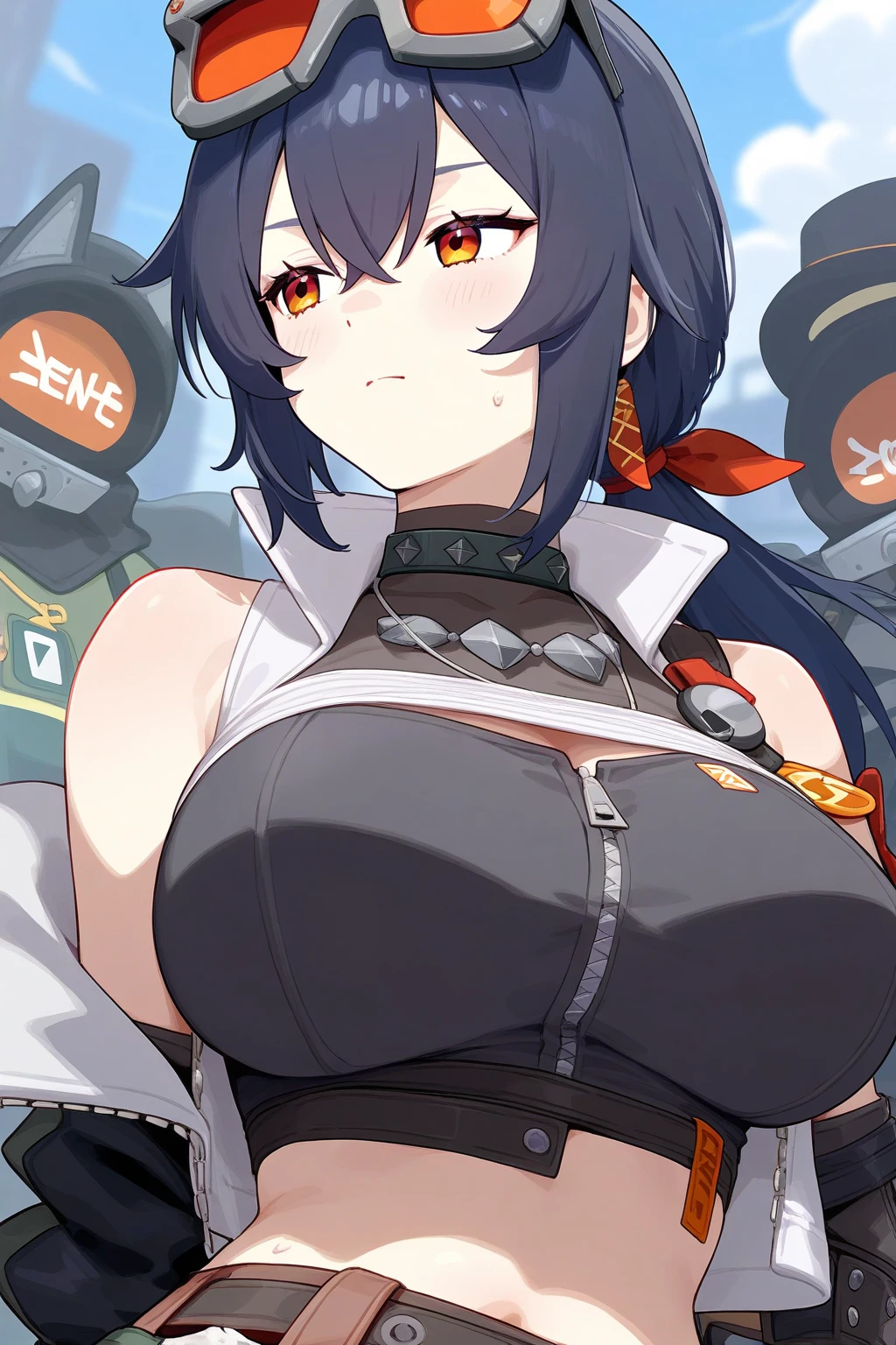 Full body image, front, One girl, 18-year-old, Mix 4, (32K, RAW Photos, Highest quality, masterpiece:1.2), (Anime-like, photoAnime-like:1.37), cute, カジュアルウェア, Short sleeve T-shirt,Shorts,Black knee socks, night, rain, Humidity, Professional Lighting, Photon Mapping, Radio City, Physically Based Rendering, Super Resolution, (Big Breasts:1.2), {{The biological weapon that had preyed on the younger sister took her place and reunited with the older brother, The rebellious little sister has become the obedient little sister}}, Girl Skull, whole body, NSFW
