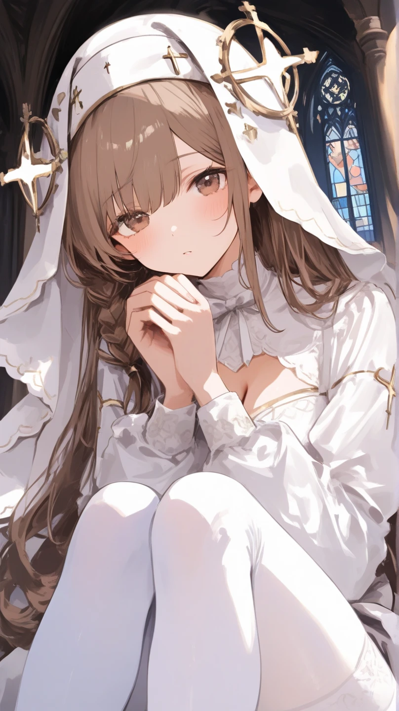 Adult sex-loving priest in a magical lacy robe、girl、15 years old、Vulgarity、Ecstatic face、hentai