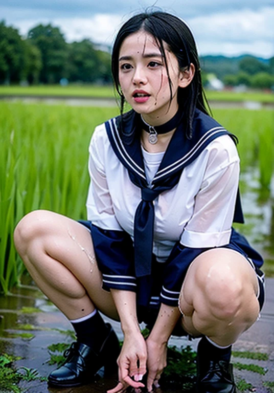 (masterpiece, best quality:1.2), Foul-smelling sewer , Littered with filth、Sewage channels full of feces、a lot of garbage and junk、The dirtiest sewer, school girls , school girls outfit, tight shirt , wet clothes, soaked , wet hair, wet skin, translucent, glistening with oil , dishevelled , skirt dark red , plaid skirt , pleated skirt , Tight shirt , white Shirt , school girl , red knot , red bow , school , big breasts , big tits , vomiting from mouth flowing down stained her shirt , vomiting from mouth flowing down her shirt , Puked up flowing , vomiting from mouth pour down stained her shirt