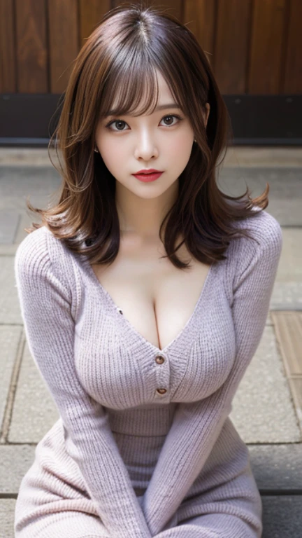 ((realistic light, highest quality, 8K, table top: 1.3)), 1 girl, beauty of slim body: 1.4, brown hair, (((super big: 1.3)), off shoulder cut top: 1.3, highly detailed face, fine eyes, double eyelid, my room, smile, cleavage, saggy breasts, (((beauty of saggy breasts)), but、that'that'morning、that'It's hot when your hair is messy