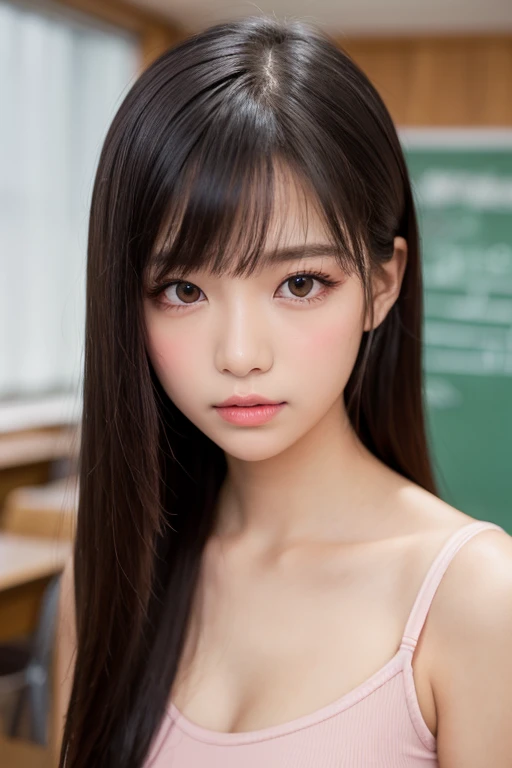 (masterpiece:1.3), high resolution, ultra detailed, extremely detailed CG unity 8k wallpaper, realistic, photo-realistic, RAW photo, beautiful detailed face, pale skin, realistic glistening skin, detailed cloth texture, detailed hair texture, Perfect body, Beautiful Face, accurate, Anatomically correct, Highly detailed face and skin texture, natural neck length, (beautiful hands), (fair skin:1.1), (well-aligned teeth:1.1), (Sweaty skin:1.2),
BREAK,
Detailed eyes, symmetric eyes, Light Brown eyes, Double eyelids, Thin eyebrows, (Glossy lips:1.4), ((A face with waiting for a kiss:1.2)), (blush:1.1), (A sparkling small hair accessory:1.1), (beautiful smile:1.1)
BREAK,
(A classy and Cute woman1.3), (nude, nsfw, nipple:1.4),
BREAK,
medium large breasts, slender figure, firm abs,
((ponytail, Dark blonde hair, wavy hair, long hair, asymmetric bangs:1.2)), (cowboy shot:1.2), (looking at viewer), , From above,
BREAK,
((Sitting side by side on the classroom),
