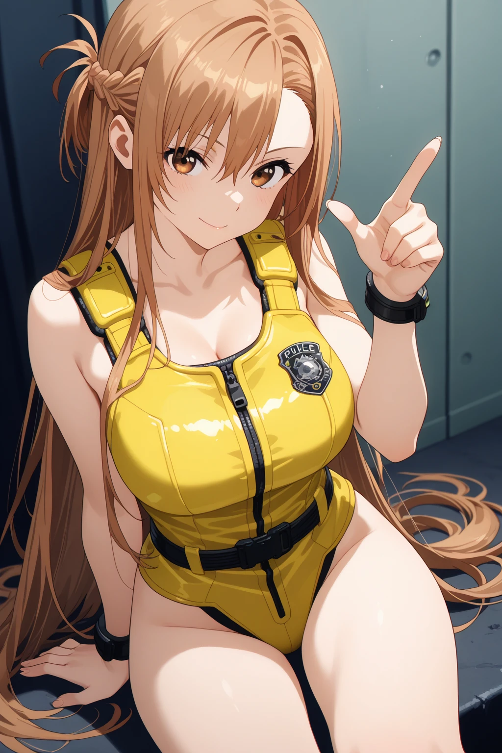 tanned, tan skin, At, orange tank top, orange shorts blush Super huge big breasts breast enlargement Standing alone on the basketball court