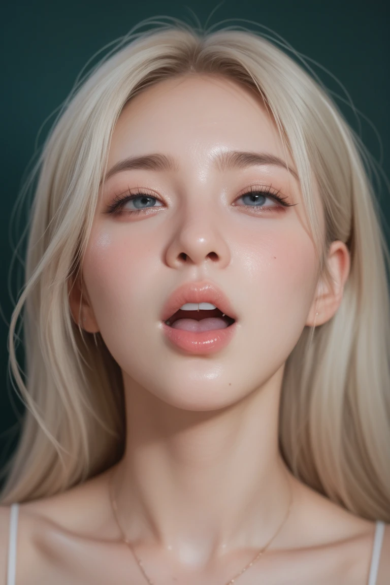 Blonde receives cum on her face