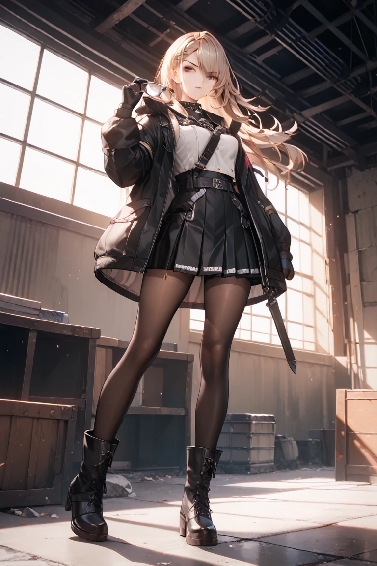 (full body:1.5),(1girl:1.3),(looking at viewer:1.4),(anatomy correct:1.3),(In the paradise of the day:1.3),(Wearing Colossus suit JK uniform printed Ultra short pleated skirt and JK uniform leather shoes with bow decoration ,and Very thick Printed Pantyhose :1.35), (Light particle effect:1.3),(In pink | amarelo | blue colors| green color |red colors | white colors| black in color| purpleish color| greys| Beige| Flesh color 1.4),(Glowing eyes:1.3),(Large amplitude action: 1.3),(Accurate and perfect face:1.4),(Clothing Gloss:1.25),(Skin reflection:1.25),hyper HD, Ray traching, reflective light,structurally correct, Award-Awarded, high detal, lightand shade contrast, Face lighting,cinmatic lighting, tmasterpiece, super detailing, high high quality, high detal, best qualityer, 16k,high contrast,