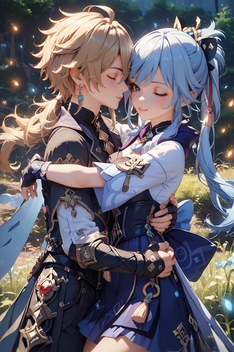 Two beautiful girls,Blue mucus,Blue Liquid,4K,8K,Highest quality