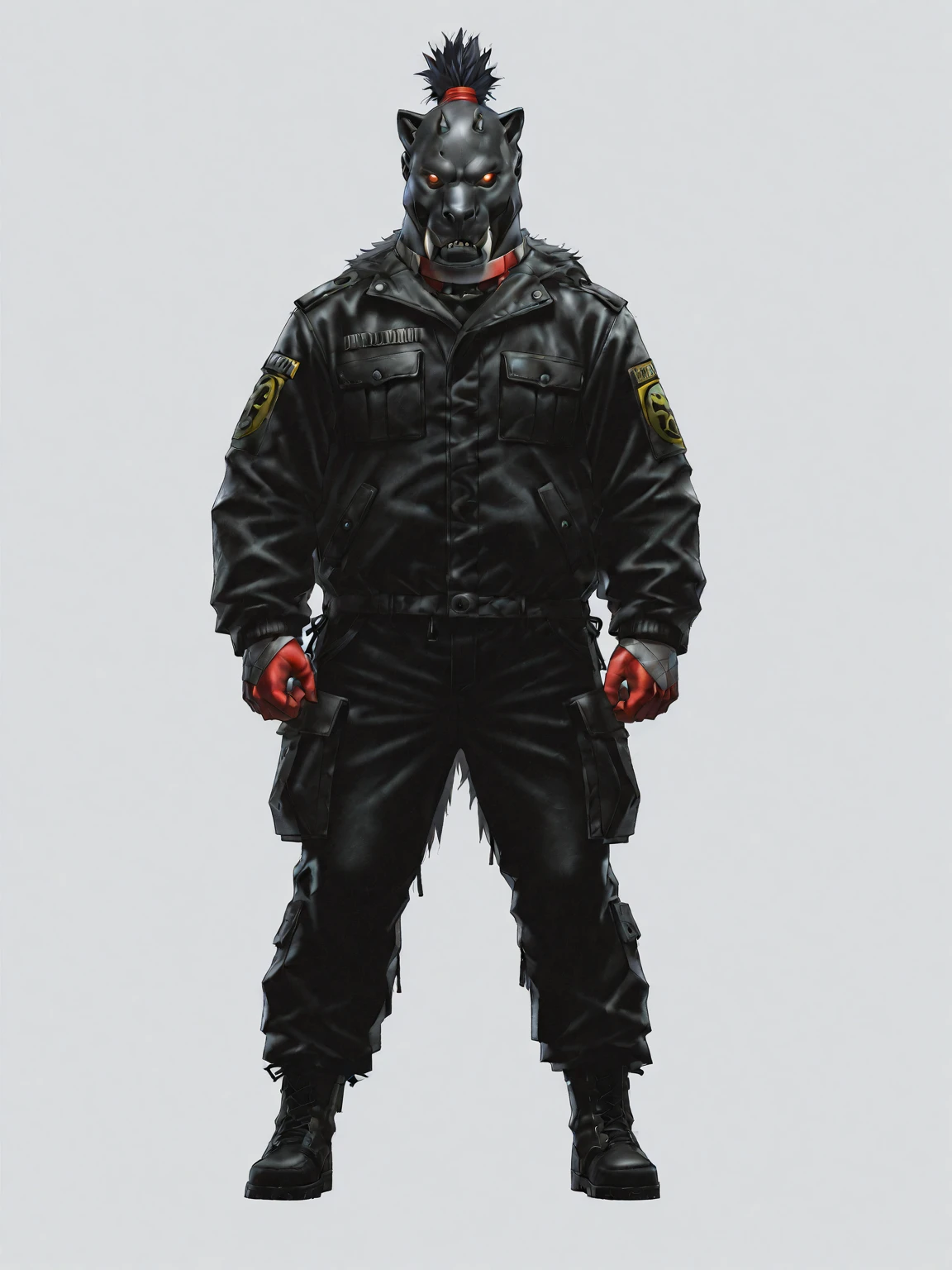 brooding vigilante, embodying elements of Pop Art, and Cubism styles, exudes a grunge undertone in a movie poster aesthetic. Vibrant tetradic colors pop against a black light spot, creating a high-octane energy. This captivating image captures the Punisher in a dynamic and edgy manner, blending different art styles seamlessly. The details in the artwork are exquisite, showcasing the character's intense nature and complexity. The high quality of the image is undeniable, drawing viewers into the intense world of the Punisher. Sinister atmosphere. Full body.

