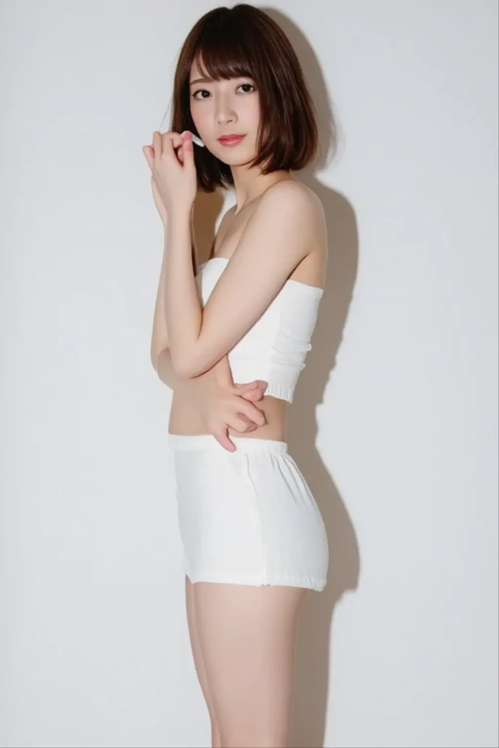 (((Small))),masterpiece, highest quality, High resolution, wallpaper, Realistic, Bright lighting, Professional Lighting, Face Light, Smooth lighting, Japanese Girls, ((Whole body 1.4)),Are standing, cute, smile, beautiful girl, gravure, sexy, so beautiful, Beautiful Skin, Beautiful and detailed、Detailed face、slim、Moderate, short hair, Blonde Hair, Brown Eyes, View your viewers,Tennis player costume,mini skirt,sit,knee up,White panties,Panty Shot,Small,Bare legs,
