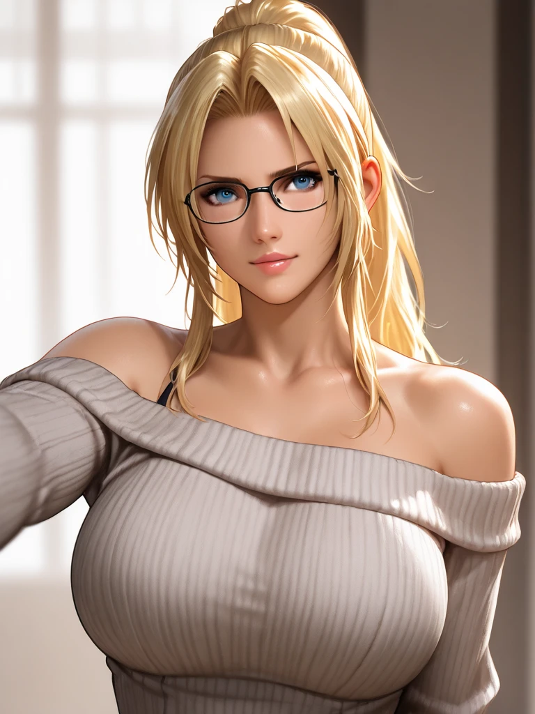 photo of Sarah Michelle Gellar, RAW, beautiful woman, ((portrait)), ((detailed face:1.2)) microskirt, huge breasts, skinny, glasses, ponytail, underboob, plaid skirt,, masterpiece, best quality, highly detailed
