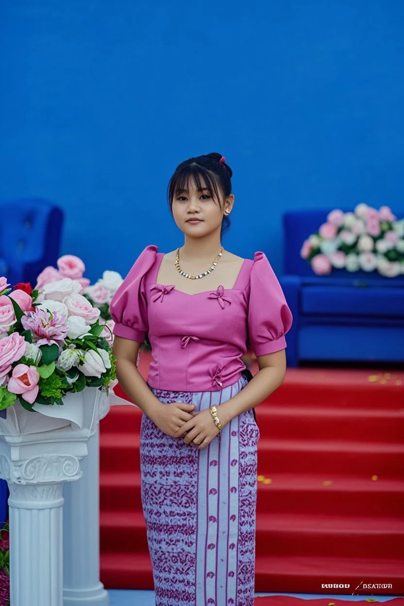 a woman sitting next to a on a couch, inspired by Tang Di, shutterstock, hurufiyya, beautiful silky dress, orange color, islamic, detailed dress and face