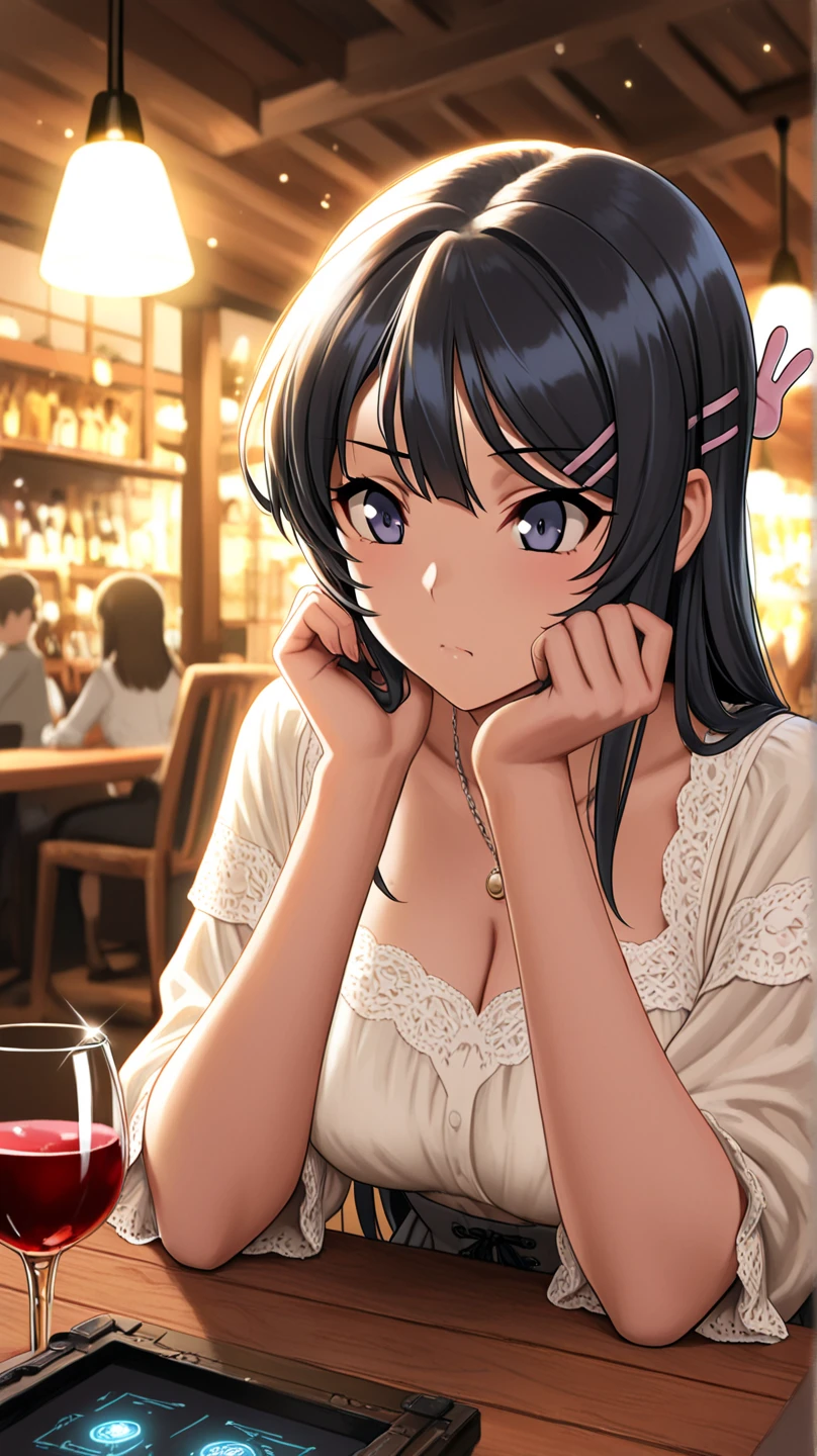 With a girl、Embarrassing、Long black hair、Large Breasts
