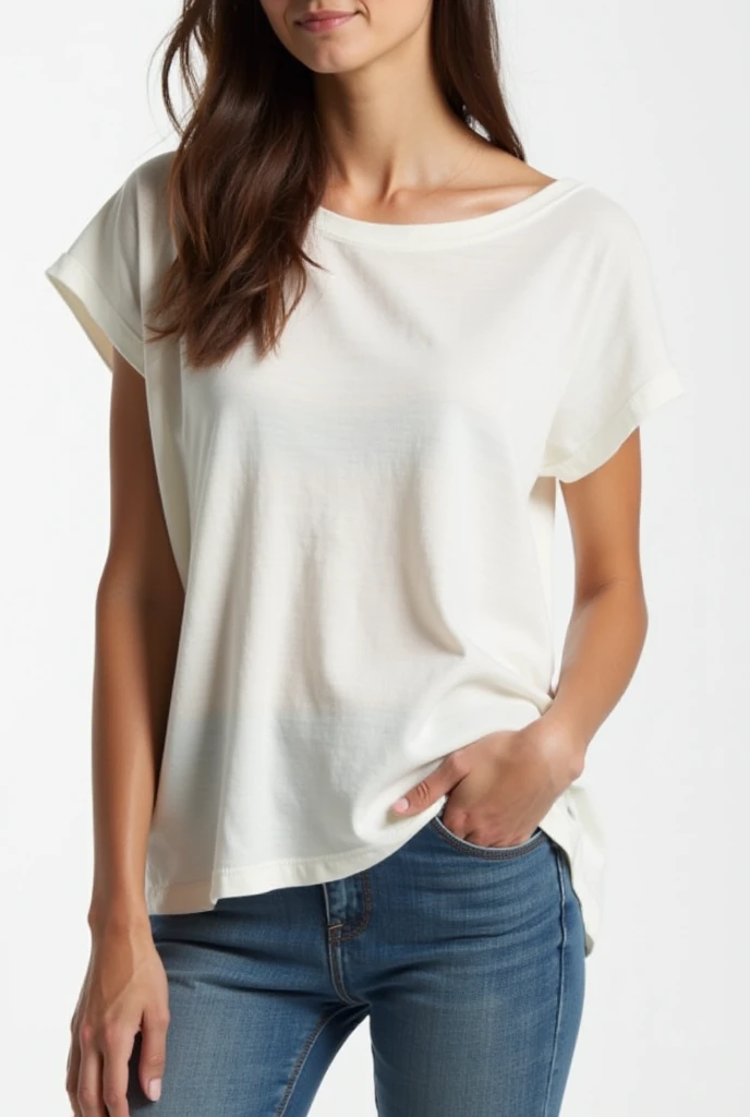 a woman wearing a cinza top and white jeans, camisa cinza, dark cinza, solid gray, solid cinza, tela cinza, Manga curta, light cinza, tops sem mangas, cinza, in gunmetal cinza, fora da camisa de ombro, flat cinza, formas redondas elegantes, gunmetal cinza, cor cinza, cheio de detalhes, dobra de camada dupla sobre a haste, steel gray body