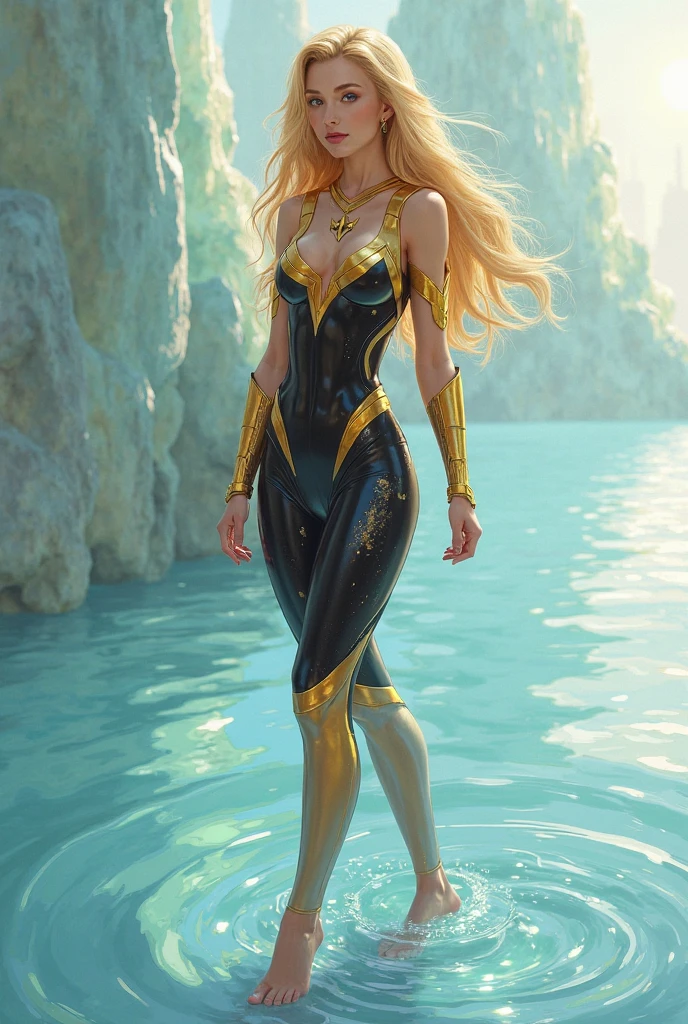 Mera is a DC Comics character known as the Queen of Xebel and wife of Aquaman. She is an Atlantean with the ability to manipulate water, allowing her to create aquatic constructs and control sea currents. Her personality is marked by her determination and loyalty to Aquaman and his people. Mera is often involved in events in DC's aquatic universe, fighting alongside her husband to protect Atlantis and the seas. Her story spans from seeking justice to ruling Xebel, bringing depth to DC's undersea mythology.