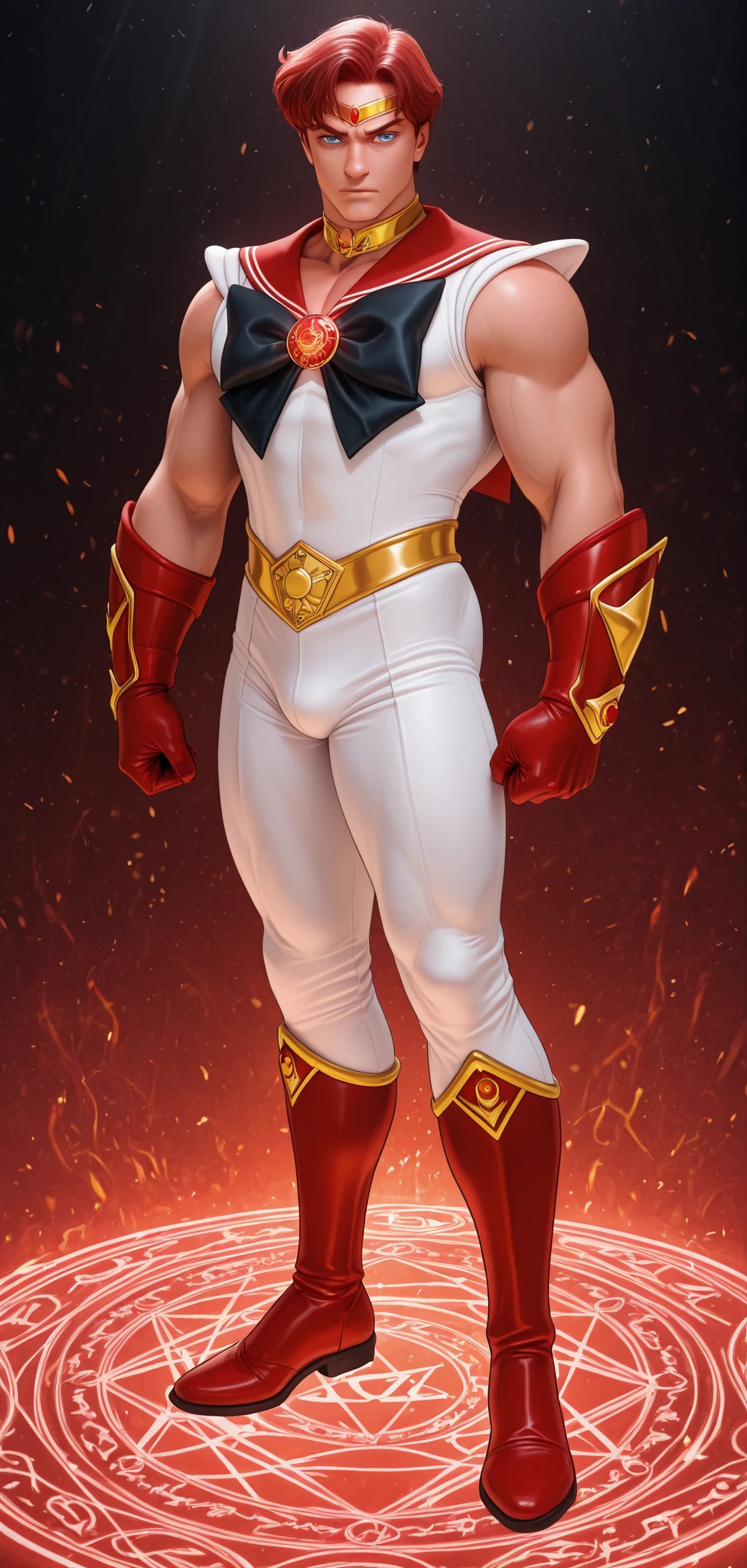 (masterpiece, best quality:1.2), (1 girl realistic, solo), (realistic colossus (x-men)), (((face colosus steel metal skin))), ((head metal steel)), (((no face texture human))), body steel skin, ((uniform colossus red and yellow)), red breeches, (red boots and gauntleds), (standing), plain gray background, masterpiece, HD high quality, 8K ultra high definition, ultra definition,