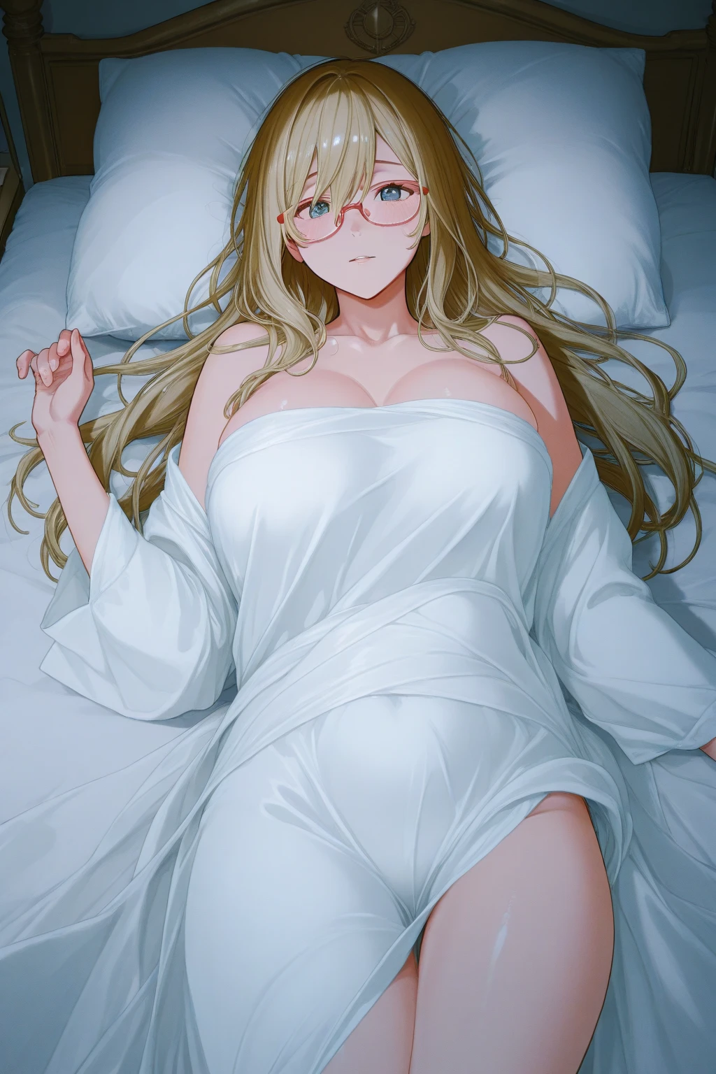 2 girls, the best, masterpiece, HD, (whole body), Symmetrical, Solitary, (whole body from head to toe), ((Moro Liberation Front)), slingshot bikini, unrealistic, (( Camel toe)), ((((translucent bikini)))), ((((translucent)))), ((((transparent)))), (((transparent clothing))), whole body视图, Look toward the camera, ((Life-size pillow)), ((dakimakura)), (Lying in bed),Physically Based Rendering, Beautiful women, Perfect body, Smile, bedroom, Giant breast, Barefoot, toe