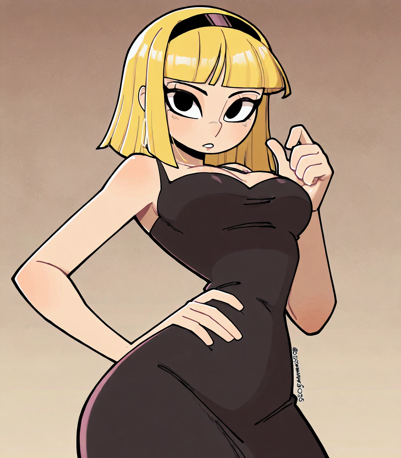 style Jujutsu Kaisen, garçon aux cheveux blonds , Sourire sadique regardant le ciel, Chemise noire , avec puissance de balle de couleur jaune dans la main droite