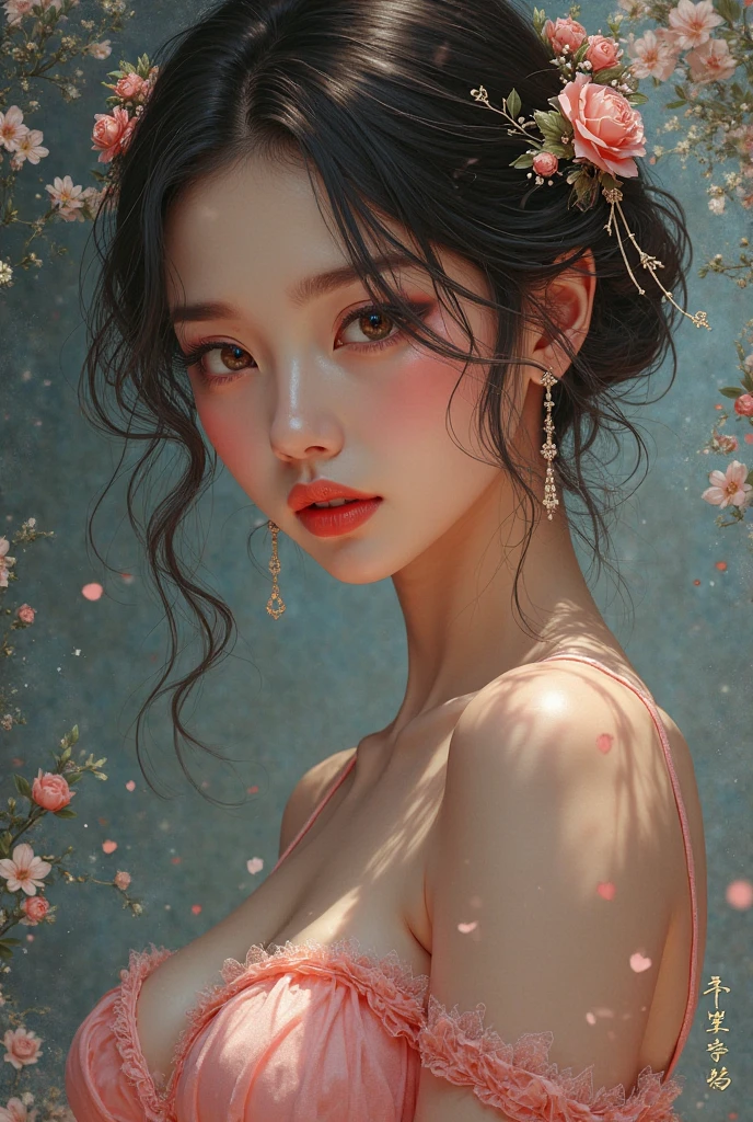 (oil painting:1.5), (NSFW:1.2), a woman joyfully twirling in the raining paint, paint raining, thick paint rainbow hair, body covered with paint, joyful, ((sfw)), calm facial expression, relaxed, gentle smile, (clothes made of liquid paint)), front view, ((small breasts, relaxed face, relaxed shoulders)), ((dynamic pose)), liquid details, correct anatomy, both arms visible, Create an illustration using the soft and ethereal qualities of watercolor. Beautiful pink skin anime model full body, sun-bathing on floating cloud along the suns surface, enticing eyes, curly hair dreamy, background thick clouds,, hyperdetailed, detailed, (masterpiece) . high fashion, luxurious, extravagant, stylish, , opulent, elegance, stunning beauty, professional, high contrast, detailed, Depict a dreamy, whimsical scene with elements that seem to merge with the background