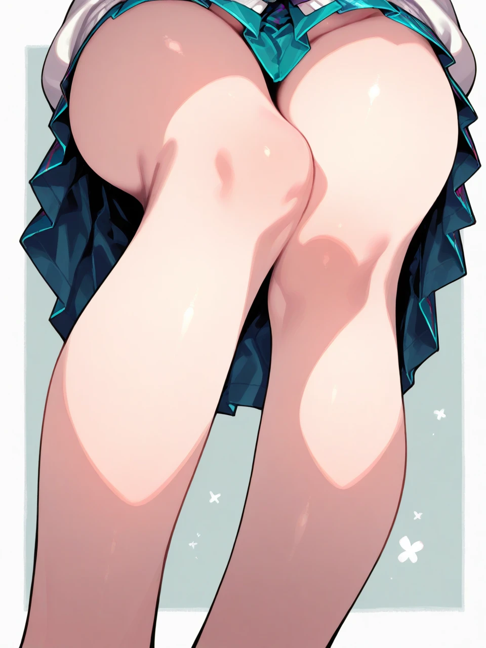 1girl, futanari, Slight crotch bulge, tiny girl, young girl, mesugaki, mesugaki smile, Boyish, long frilled SKIRT, swim suit, breasts, big ass, thick thighs, Teasing, naughty looks, heart eyes, Lower arm, A girl puts her hand on her crotch,, tidy, Focus on the girl, glossy skin, oily skin, Gravure, pinup, junior idols, Masterpiece:2, Top Quality, high Quality, Very Detailed, ultra High Resolution, super High Resolution, Beautiful Detail, Dynamic angles, perfect lighting, 8k, Animation Style, cartoon style, game cg, sfw,