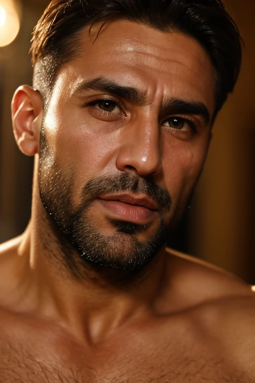 30-year-old man from Algeria, barbado, muito bonito, looking-into-camera, imagem detalhada, UHD, 8k, bem iluminado