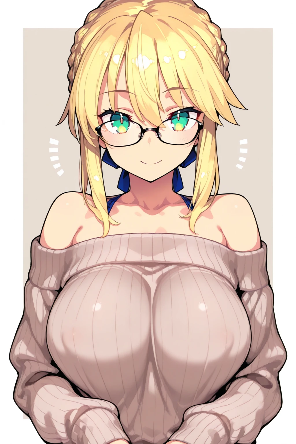 master-piece, bestquality, 1girls,16 years old, View viewers from face, HD, slight smile, massive tits, cleavage, tiny body, under tits cleavage, wide hips, garden, extra slim waist, large sleeve, glasses, striped miniskirt, crop top,