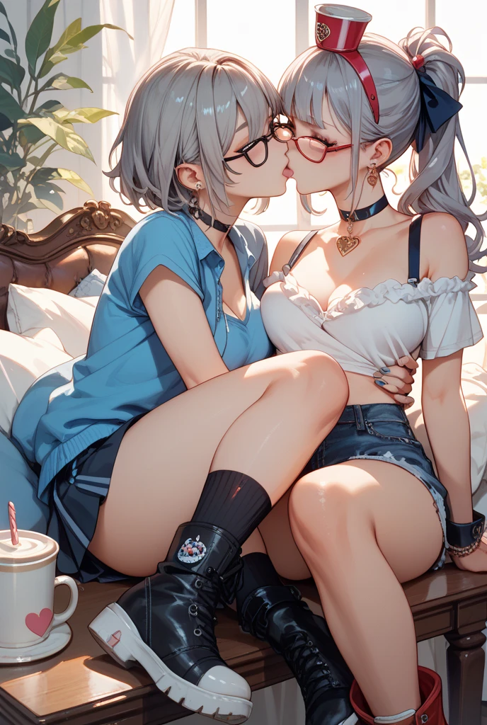 （（super high quality,Ultra-high resolution,16K,super masterpiece,Ultra HD ,Detailed shading））,Dark bedroom,Lying in bed,（（３Mature women:1.8,sexy mothers,Same costume for everyone））,Bust 90cm,Cleavage,（Naked shirt,popped Tight collar White shirts,Long sleeve）,Glasses,View here,blush,Ahegao,Ecstatic smile,Sweaty,A small amount of drooling,Open your legs a little,semen,Pearl Earrings,Pearl Necklace,Engagement Rings,