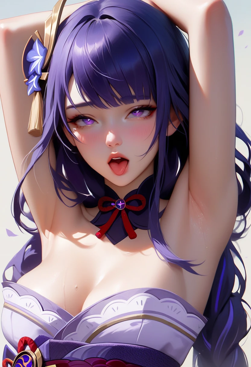 score_9, score_8_up, score_7_up,source_anime, high res image,masterpiece,best quality,girl,cute face,clear skin,raiden_shogun_genshin,ahegao,armpit,