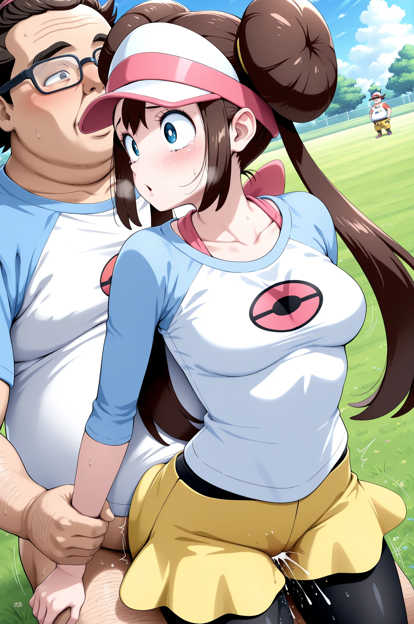 a girl being attacked and harassed by a group of  classroom, her breasts and thighs are being groped by men's hands, she is trying to escape, her expression reflects shame, sex from bihind, breast grab, 1trainerleaf1, sleeveless shirt, black wristbands, visible thighs,thick thighs,red skirt,blue shirt, brown eyes, hat, pantyshot, white panties, lift skirt, flash  , from below, (best quality,4k,8k,highres,masterpiece:1.2),ultra-detailed,(realistic,photorealistic,photo-realistic:1.37),1girl,beautiful detailed eyes,beautiful detailed lips,extremely detailed eyes and face,longeyelashes,in distress,groped,harassed,subway train,crowded,scared expression,realistic,cinematic lighting,dark at