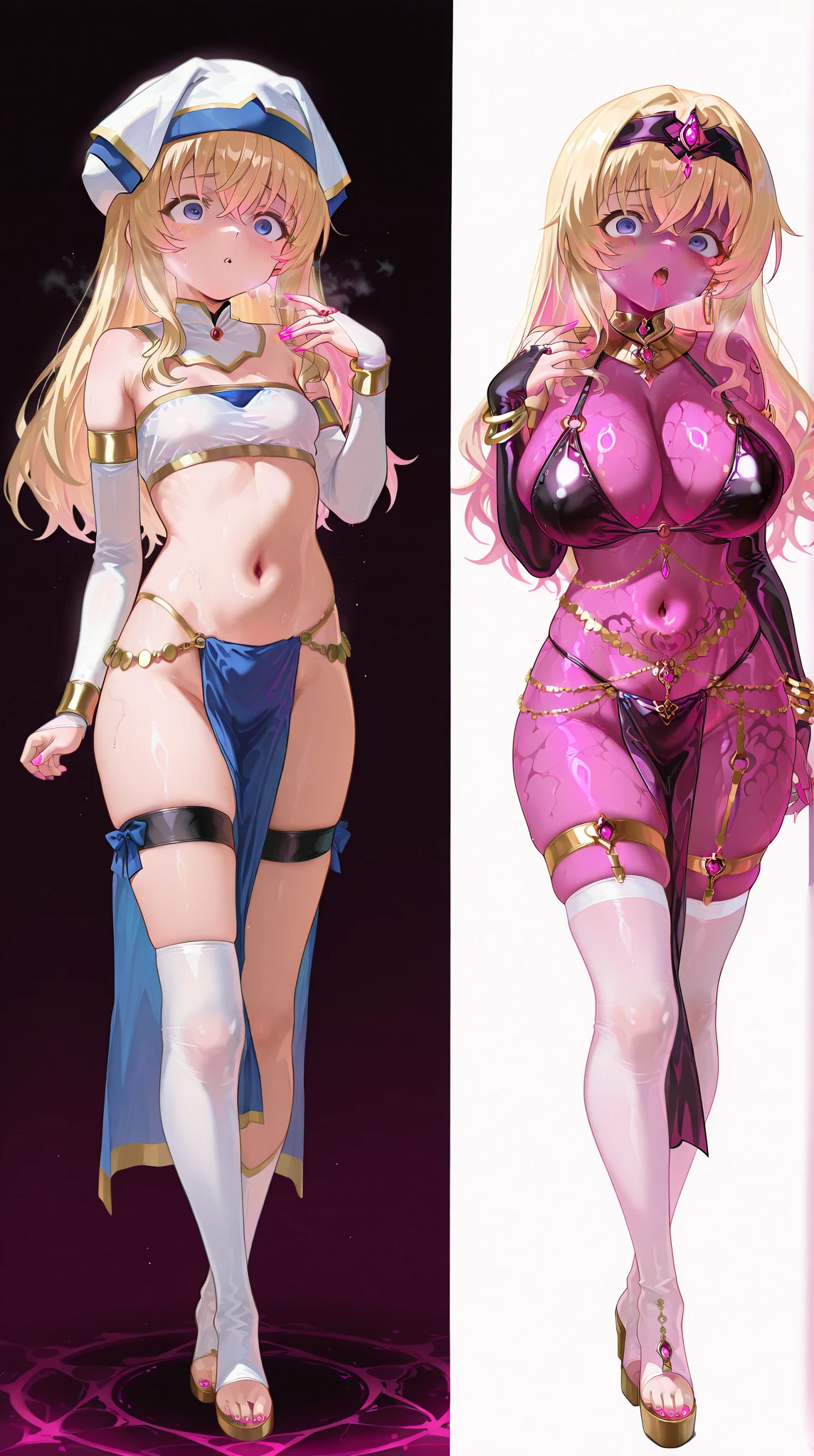 (elsa Frozen-rose quartz SU mixing models .) (ultra FUSION) Highly detailed CG Unity 8k wallpaper, style shot, Complex, high detail, dramatic, Highest quality film still image, Very detailed, Masterpiece, Best Quality, character design, Elsa, frozen elsa,Pink Diamond Fusion (( Dark style)), realistic and ultra detailed rendering style, natural light, sharp character design, (hard focus, 8k), (((natural skin texture))), texturas 8k, Soft cinematic lighting, adobe light room, dark room, HDR, sophisticated, elegant, rich detail, Sharp focus appearance) )), calming tones, Frenzy of details, intricate detail, super detail, low contrast, Soft film lighting, muted colors, Exposure Mix, HDR, Desteñir, 35mm, F/1.4, THEY ARE LIKE THIS, F 16, 25 sec.