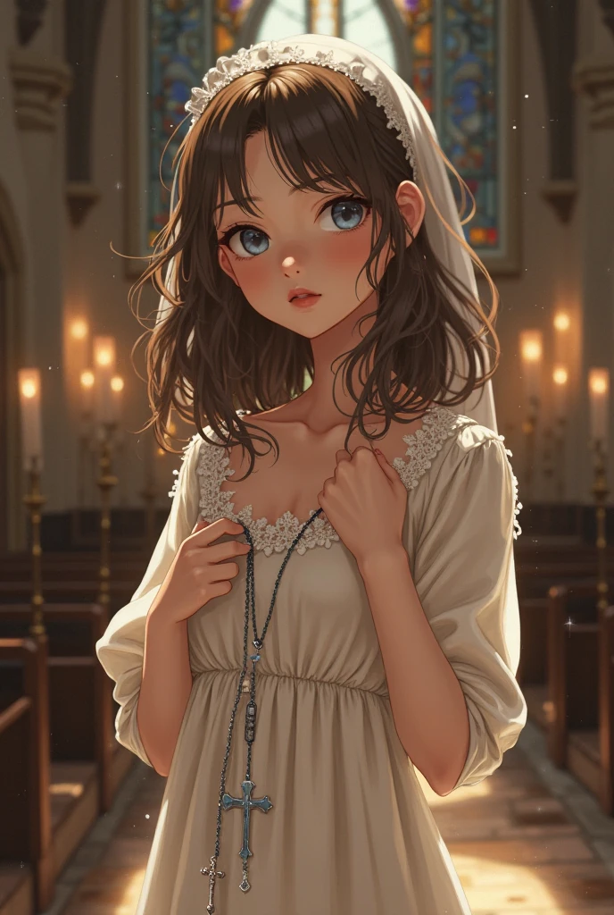 (best quality,4k,8k,highres,masterpiece:1.2),ultra-detailed,(realistic,photorealistic,photo-realistic:1.37), (solo), (A cute very :1.13) wearing a white cloak and a (very long silk dress:1.1), (prince), (best wrinkle, best shadow), (bare feet), soft curly hair, sparkling eyes, (curious sparkling eyes, innocent smile, cheeks rosy with happiness), dainty silver head veil, (passing through a misty dark palace garden), (real location), In the magnificent place, bathed in warm golden sunlight, creating a dreamy and magical atmosphere.