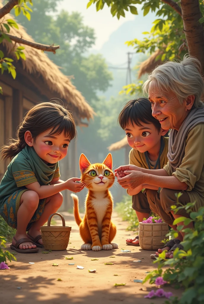 bohoai (happy boys and girls) playing with cats and dogs