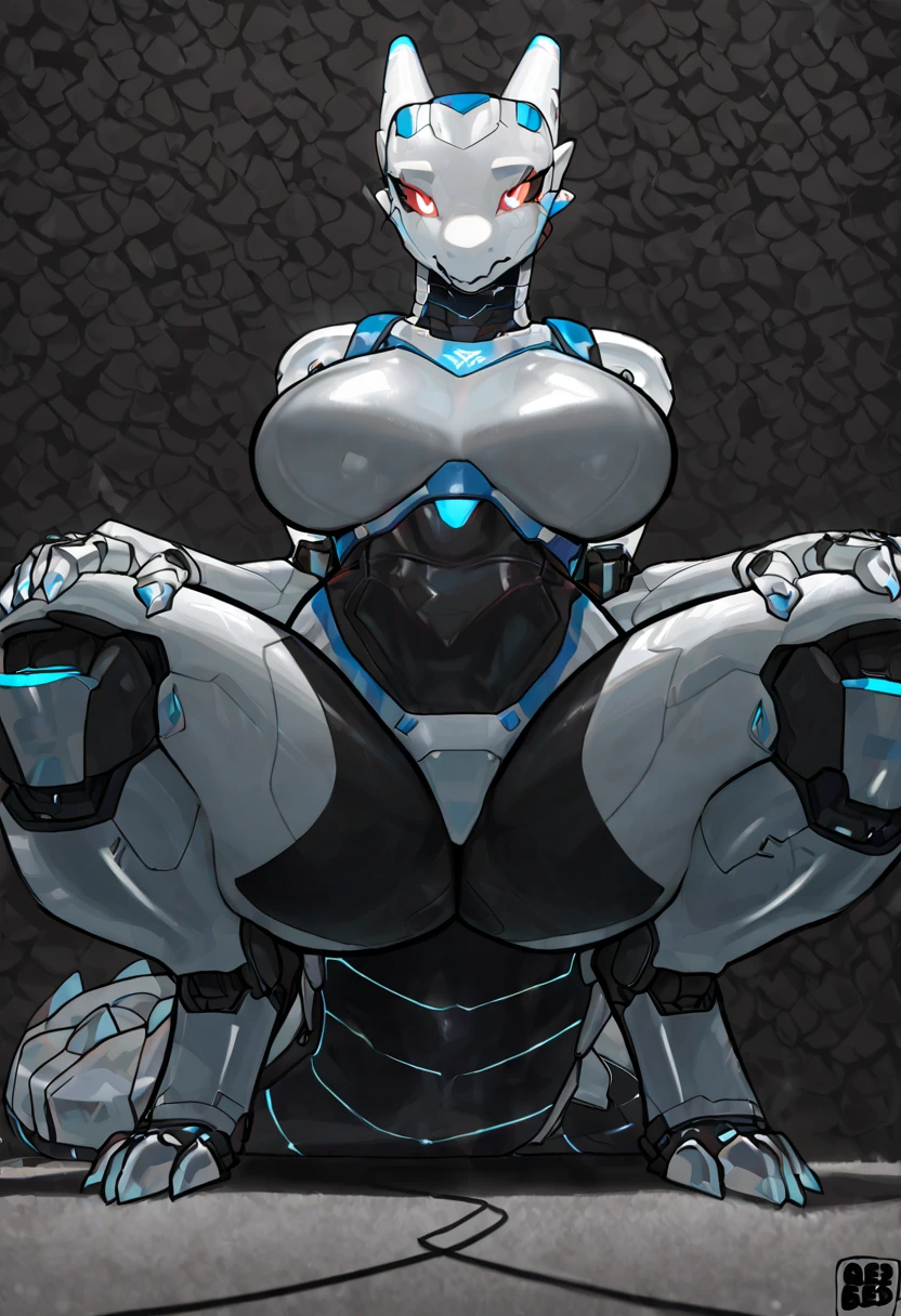 score_9, score_8_up, robot woman, white metallic skin, thick thighs, large breasts, riding human, dommy mommy