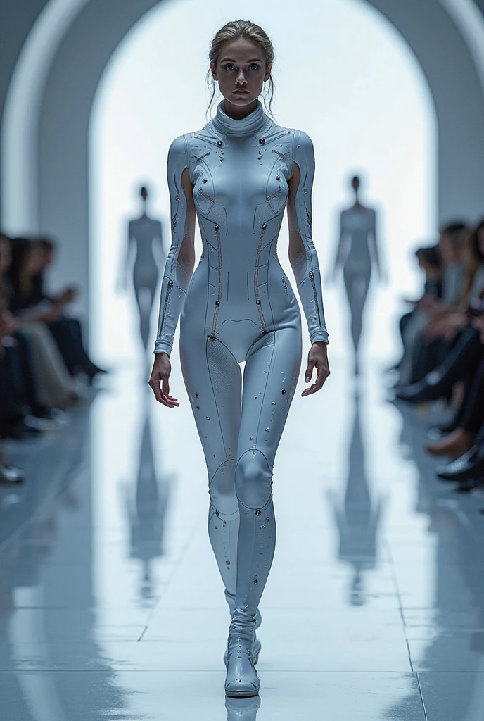 (masterpiece, best quality, 4k, dreamlike, hyperrealistic:1.35), (Doctor Kroenen is albino tall lean androgynous male perverted genius nerdy geeky technomage queer transhumanist depraved homosexual misogynist kinky sadistic villain with weak stomach beautiful eyes thin face flat chest frail shoulders lithe waist male crotch bulge sleek skintight bodysuit:1.5)