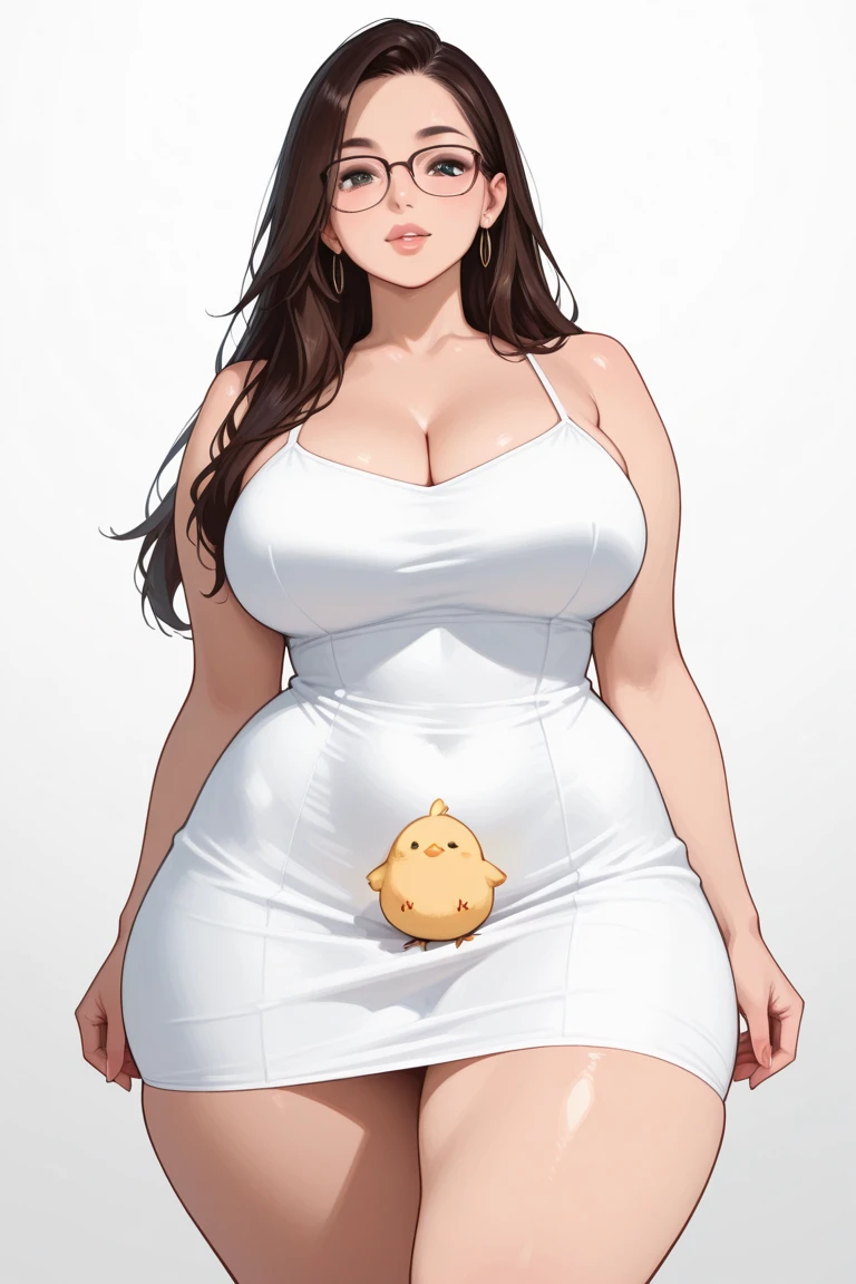 full body portrait, 2d, anime, hentai, dark theme, black background, fair skin, caucasian, woman, adult, 34 year old, baby bump, standing, arms behind back, (blush, sweat, heavy breathing:1.1), maternity dress, loose dress, heavy gold collar, huge breasts, large breasts, narrow waist, neat hair, long brown hair, brown eyes, natural eyebrows, [American], (smile, grin, loving expression, looking at viewer), ear piercing, labia piercing, healthy