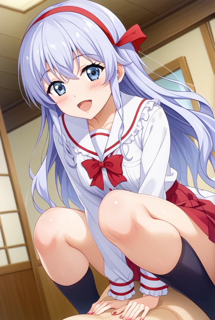 ((highest quality)), ((masterpiece)), (be familiar with), perfect face, long hair, silver hair, (((toddler))), white frilled clothing, blue checked skirt, open eyes wide, red eye, (((toddler))), open eyes wide, red eye, (((((girl trembling))))), vagina, (((((sex))))), (((((sex))))), penis into pussy, penis into anal, can see a tits, ((expressionless)), ((((Motion blur)))), from front, bed room, ((((small breasts)))), (White thigh-high socks), (((scattering sweat))), cherry colored areola, cherry colored nipple, (spread legs), ((legs up)), (((hold Your thighs))), ((((sole)))), (((((faceless male))))), nose blush, lying, Navel exposed, skirt lift, shirt lift