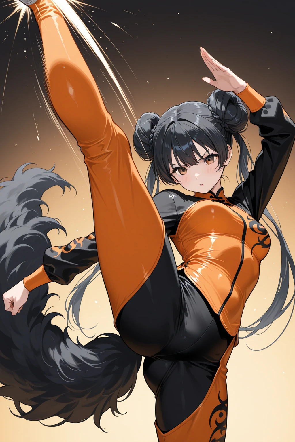 Hinata (Naruto), leaned over and showed her panties, geil, 8k, big ass, orangefarbene Jacke, Fuchsohren