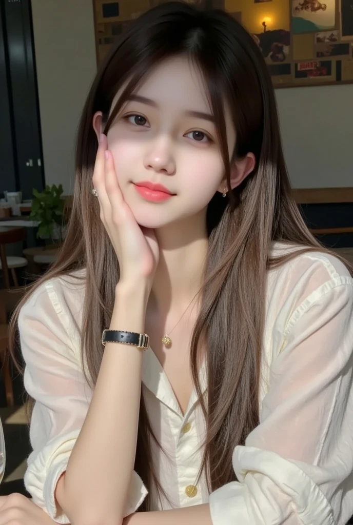 ((Realistic lighting, best quality, 8k, masterpiece: 1.3)), sharp focus: 1.2, 1 girl, Beauty with a perfect body: 1.4, slim abs: 1.1, ((layered hairstyle)), (White shirt: 1.4), (outdoor: 1.1), Super thin face, beautiful eyes, double eyelids,