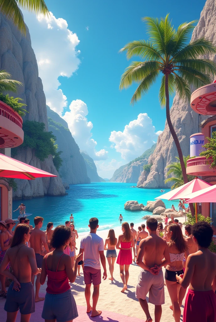Create a party picture at the lake that says (Vibez Party events)