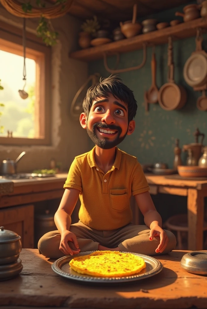 A Pakistani boy eat food