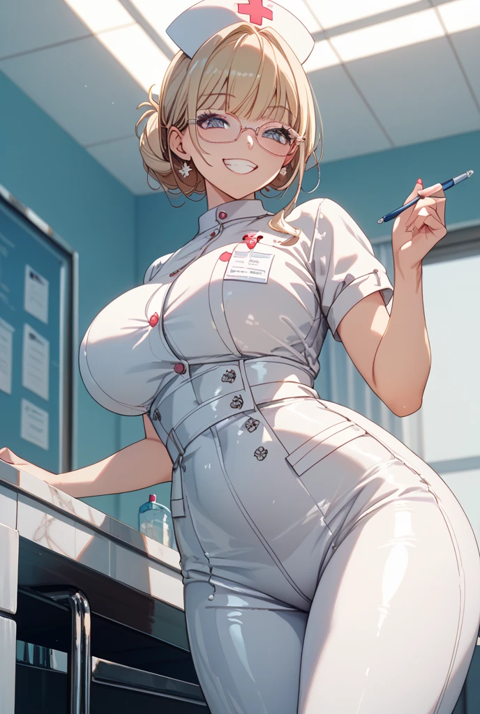 nurse uniform,hospital, latex nurse suit,nurses,busty,elbow gloves,labcoat,silverhair woman,azure eyes , gigantic boobs ,medical instruments,asian nurse,two nurses,speculum,examination room,oversize boobs, ,big ass ,strap on, lay on table ,legs spreaded,giving birth,gyno chair , dentist,Milf