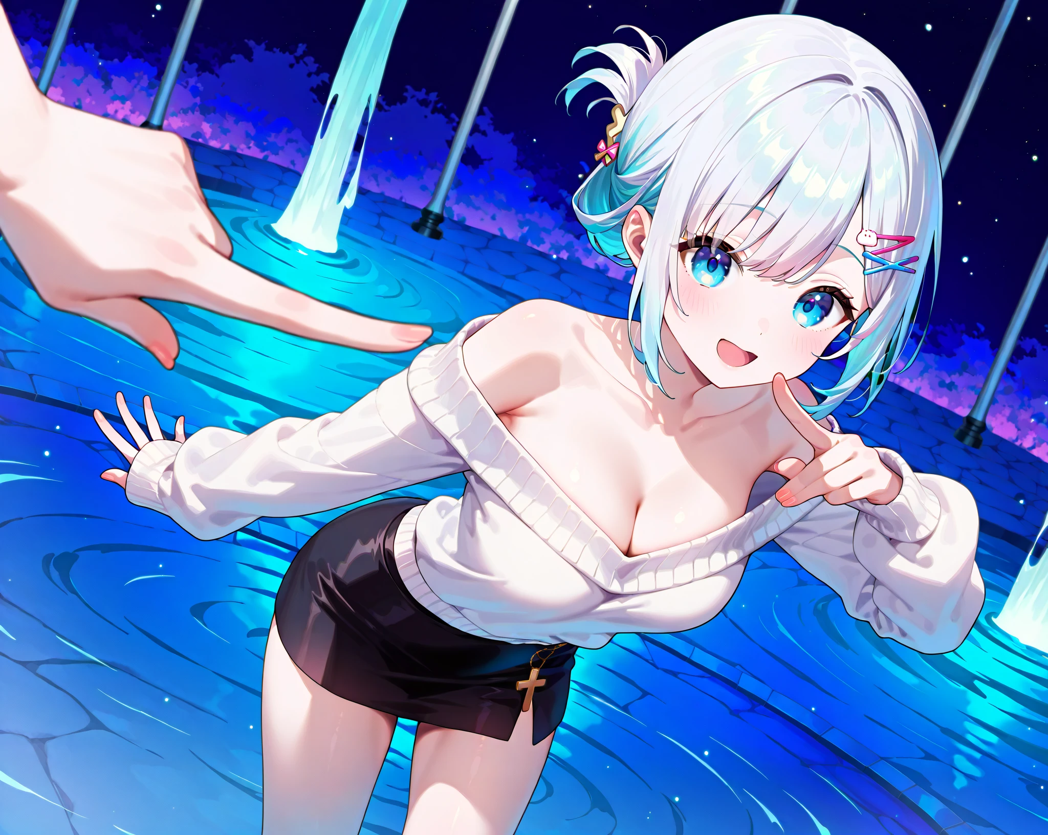 ((highest quality)), ((masterpiece)), (Cute Girl), (multiple girls:1.8), cute girls are posing for a camera outdoors in the water, shirtをつかむ, stand side by side, perfect face, smile, (open your mouth and laugh:1.3), shy look, (Precise fingers:1.3), hair band, headband, hair bobbles, blouse, shirt, I can see my underwear, (pastel colored underwear), high definition eyes, precise eyes, (high definition eyes:1.8), (high definition finger 1.8), light smile, small breasts, flat chest, breasts, realistic, 4 years old, 5 years old, 6 years old, 7 years old, knee socks, short skirt, Asian, Westerner, silver hair, brown hair, blond hair, navel, jewelry, looking at viewer, necklace, water, small breasts, wet, long hair, short hair, abs, NFSW, exposed breast, nipple, nude, sexy pose, hot, lewd, seductive