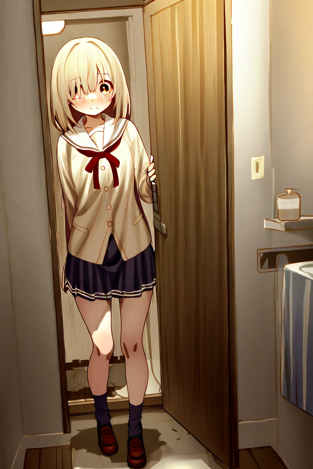 Highest quality、Ultra-high quality、woman、short hair、Completely naked、Large Breasts、woman器、Dripping saliva、Nipples get erect、Spread your legs、woman器を開く、Home bedroom