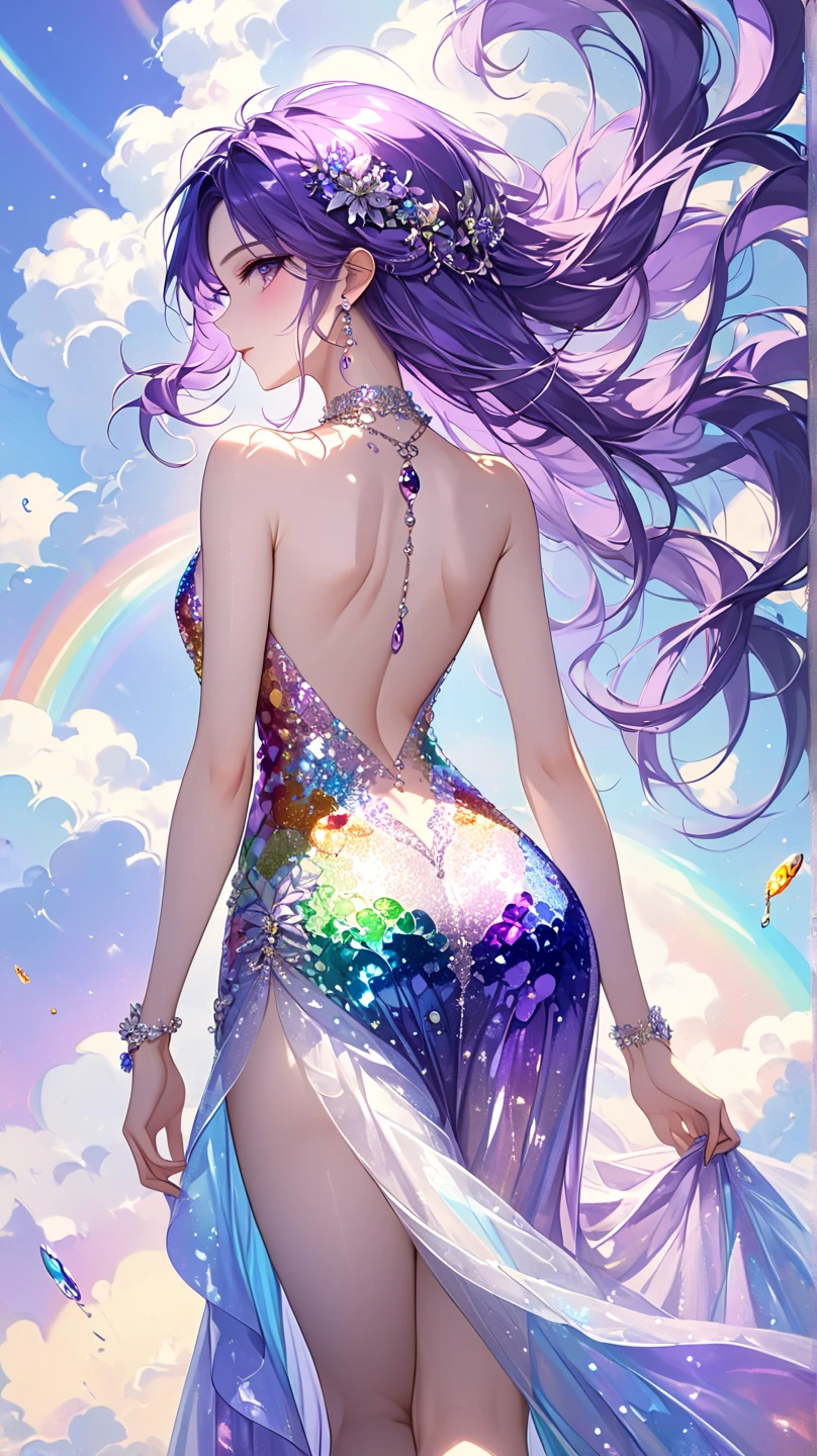 (highest quality, High resolution, masterpiece:1.2), Super detailed, (realistic, realistic, realistic: 1.37), (One beautiful Russian girl with a big round butt photographed from behind:1.6), (she is by the lake) (incredibly beautiful natural scenery:1.3), She wears elaborate and beautiful armor with jewels。. she has the most beautiful face in the universe, smile charmingly at the viewer. (NSFW:1.2), flat chest, beautiful nipples, toned body, (expression of ecstasy: 1.2), From the side, 21 years old, (sexy and glamorous:1.1), (coquettish expression: 1.6), (small breasts with raised areolas: 1.6), (sexy smile: 1.2), (erotic pose: 1.5), Beautiful and seductive face, (Super detailed skin texture: 1.4), perfect anatomy, (Beautiful and toned body and abs:1.1), (moist skin: 1.21), (Odango hairstyle:1.36), no makeup, Bear, (thick eyebrows:1.2), (Detailed iridescent eyes:1.4), Beautiful eyes with high bilateral symmetry, (highly detailed eyes:1.4), (High resolutionの目:1.1), (emilia clarke:0.3) (emma watson: 0.3), (jennifer connelly: 0.3), (sensual face :1.5), cyberpunk sci-fi, (Gauntlet with intricate and beautiful design:1.2), background blur, Foreground blur, Depth of the bounds written, (motion blur:1.1), Intricate and colorful biomechanical body suit, (small breasts: 1.2), transparent chest, big hips, grab your chest, (smile seductively:1.6)
