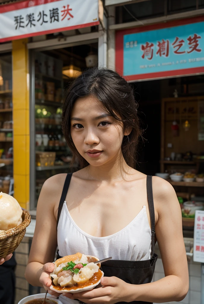 (Unsanitary and dirty fishing port, Seafood market in tourist area), ((Japanese Mature)), ((Age 35:1.4)), ((Full nudity、tits)), Saggy breasts Detailed eyes and face, Long eyelashes, Beautiful Lips、smile, Expressive eyes, Beautiful Skin, High quality photos, Vibrant colors, Delicate depiction, short hair, Low Ponytail, Red lipstick, sexy, Nipples