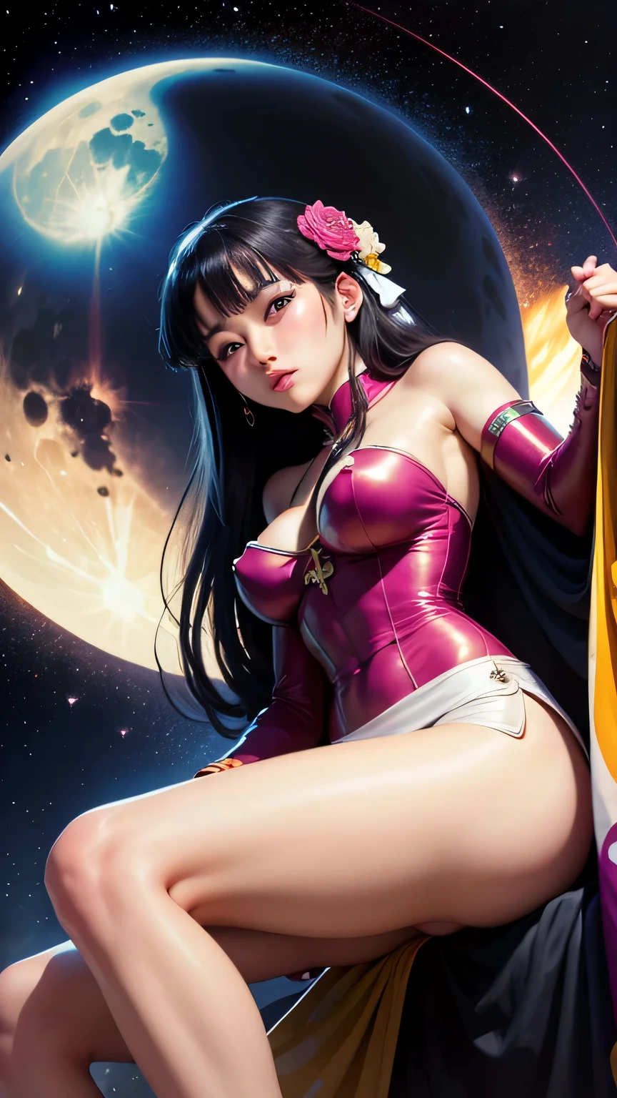 Jim Warren, Noriyoshi Ohrai, Shinya Komatsu, Surreal, mysterious, strange, fantastical, fantasy, Sci-fi, Japanese anime, the adventure of a miniskirt math beautiful girl who captures infinity, perfect voluminous body, fractal, the world that numbers rains down, detailed masterpiece perspectives bird’s eye views angles looking up looking down