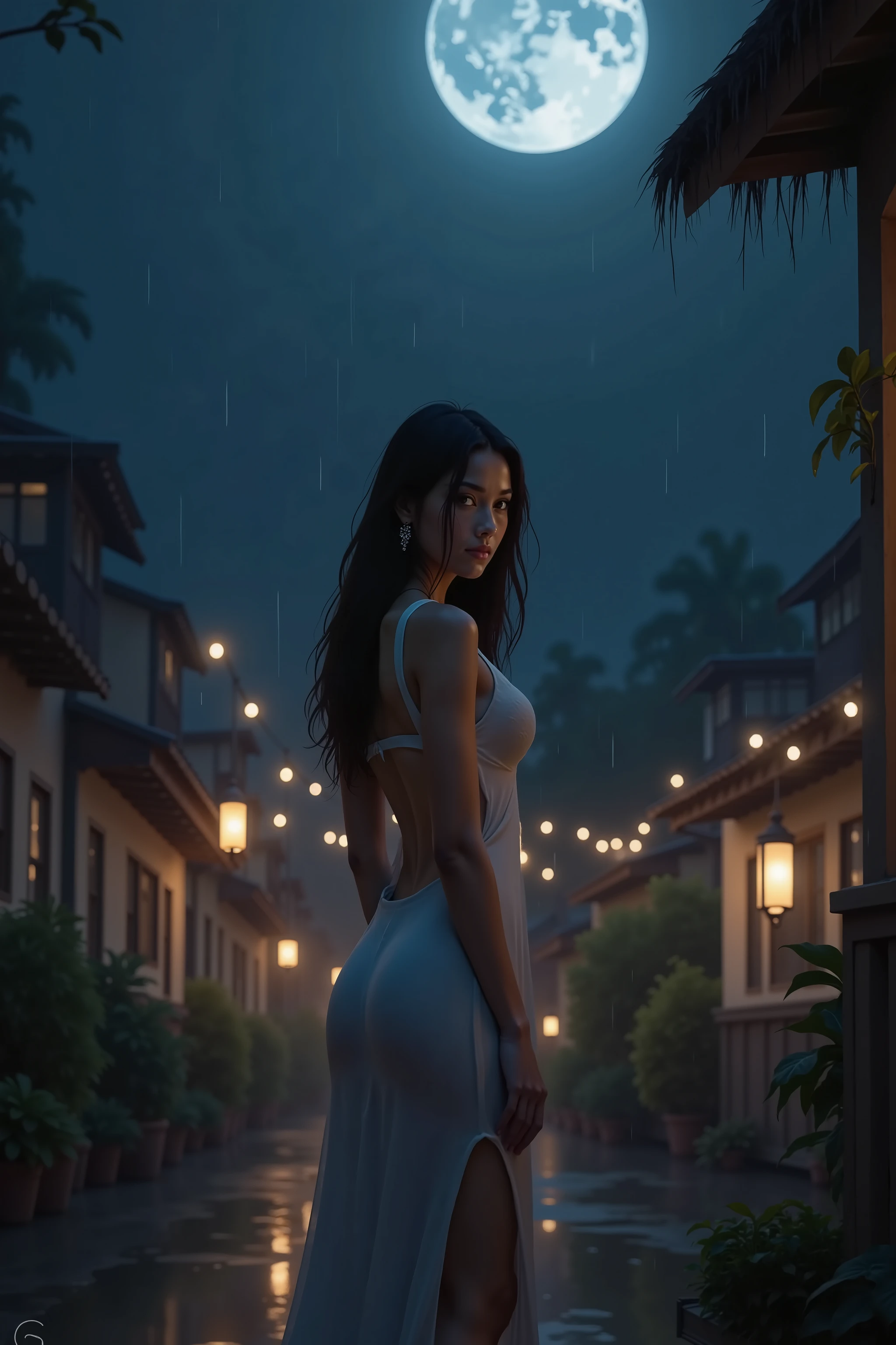 Grito de Dragon Ball (uma mulher) que se eleva majestosamente, com uma aura de energia dourada emanando de seu corpo. Seus cabelos longos e negros caem ondulados pelas costas, contrastando com seus olhos verdes brilhantes, que parecem refletir o poder interior que ela possui. Your muscles are tense and defined, showing off his legendary strength and endurance. In his right hand, ela segura uma bola de energia, ready to launch-la with devastating precision. Ao seu redor, The ground is cracked and raised by the impact of the battle, Showing the incredible power that Kale possesses. The Barren, The desolate scenery in the background only serves to further highlight the imposing presence of the legendary Super Sayajin. --s2