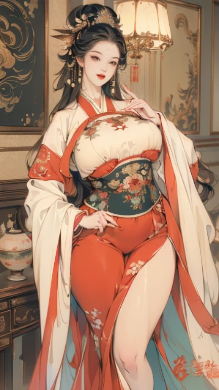 High resolution傳統墨水畫, Hanfu, Realistic big eyes, Huge breasts, plump breasts, Perfect body, thin waist, muscular thighs, perky buttocks, Smiling, legs spread, Stand with legs crossed, Buttocks touching the edge of the table, pubic hair, Large areola, gender, Intense mating, Retro fashion, open mouth，Completely naked，Ordinary bellyband，spread legs，Squat in a chair，corncob inserted into vagina，touch chest with hands，Breasts gushing milk，pockmark，Doggy Style，Open your hips with both hands，Touch the vaginal opening with your hands，(best quality, High resolution, masterpiece:1.2), Super detailed, actual, Art Deco reinterpretations of Japanese ukiyo-e prints "Woman blowing glass beads", bright colors, complex patterns, elegant posture, fashion fashion, Gorgeous interior, glass blowing studio, delicate glass beads, graceful movements, soft light, nostalgic charm, The fusion of Japanese traditional art and decorative art aesthetics, Exquisite craftsmanship, eternal beauty.