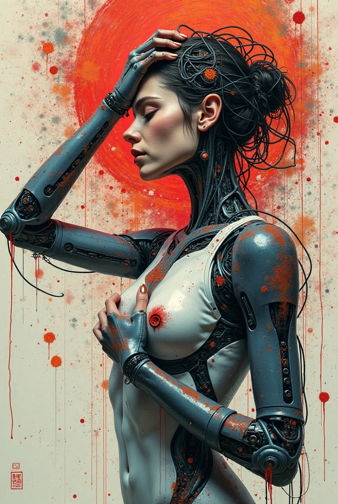 art by Andre Kohn, detailed, sharp image, 8k, rim light, closeup, body horror, poster, hdr, intricate, a demigod creature
