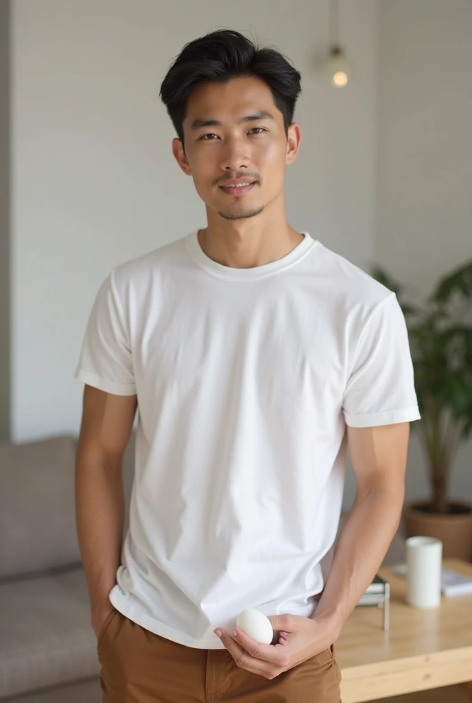 1man, 
a 30 y.o muscular male wearing long-sleeve white shirt and he his YouTuber he his saying something people look like smile face 
soft lighting, his face have sexy bread
masterpiece, best quality, 8k uhd, dslr, film grain, Fujifilm XT3 photorealistic painting art by midjourney and greg rutkowski
