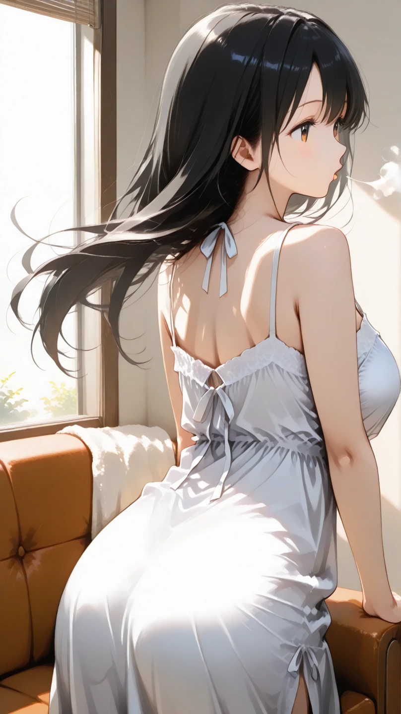 (masterpiece、top-quality、hight resolution、Unity 8k Wallpaper、extremely details CG:1), An illustration of a scene in a private room where a call girl is providing regular escort services. She is depicted engaging in a natural and professional manner, without any issues arising. The perspective is from the client, capturing the ordinary and comfortable interaction. The room is cozy and discreetly decorated to create a relaxing atmosphere.