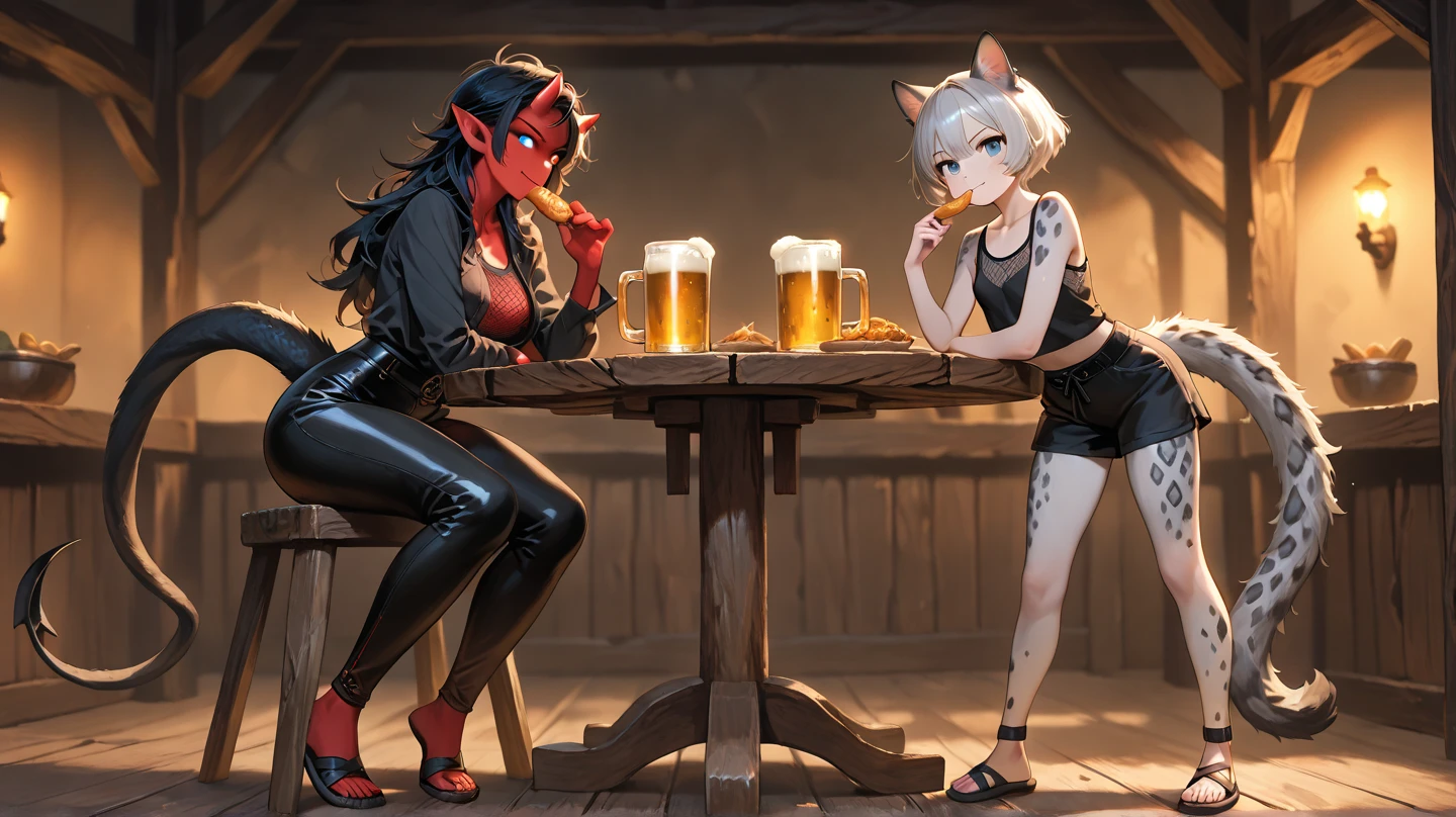 (best quality), 8k, masterpiece, vibrant colors, Rabbit girl, copper hair, perfect face, joyful laugh, (curly bob hair), (tan:1.5), (tan-lines:1.3), (red lipstick), black eyeliner, long lashes, (golden eyeshadow), furry ears, collarbone, (((flat-chested))),
BREAK,
((Plaid blazer dress with a leather belt)), combined with sheer black pantyhose and thigh-high boots for a chic winter outfit,
BREAK,
Sitting on a stool, (one leg crossed over the other), and a sassy side-eye expression,
