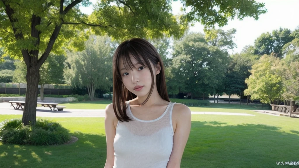 超A high resolution、top-quality、​masterpiece、Photorealsitic、cute  face、skinny  body、tiny chest、flat breast、Plain clothe、